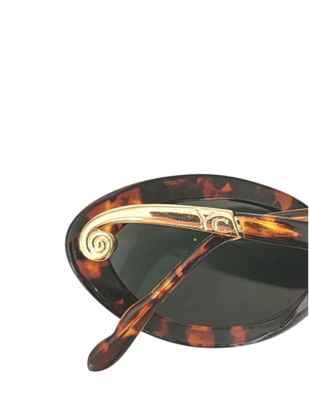 YVES COGAN Vintage Tortoiseshell Gold Green Lens Oval Sunglasses Y901 52 mm - Picture 8 of 11